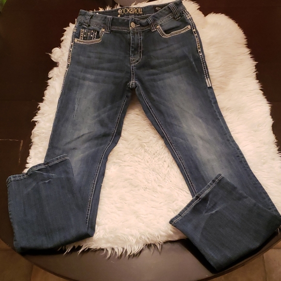 Rock & Roll Cowgirl Denim - Rock & Roll Jeans Mid Rise Size 28x34